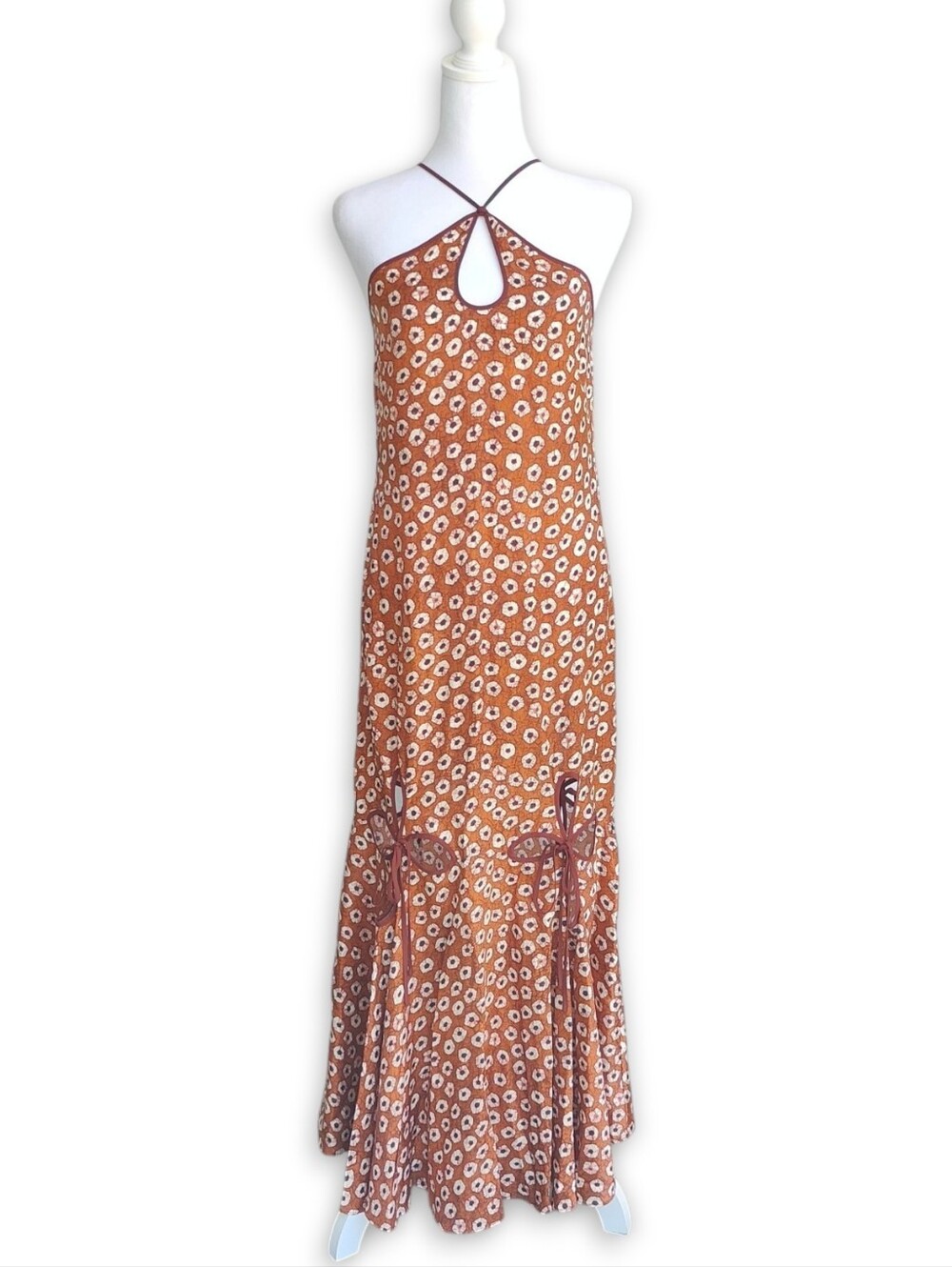 Alexis Ren Sienna Keyhole Cut Out XS Geometric Maxi Dress EUC - Picture 2 of 8